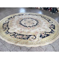 Китайский ковер 0015 Крем-красный круг